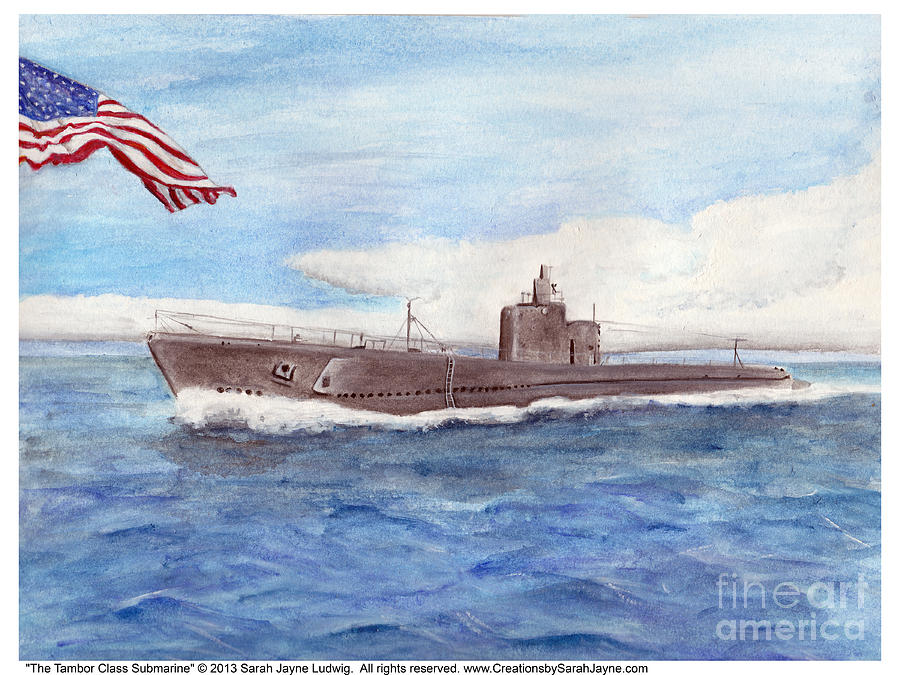 Us Navy Painting - The Tambor Class Submarines by Sarah Howland-Ludwig