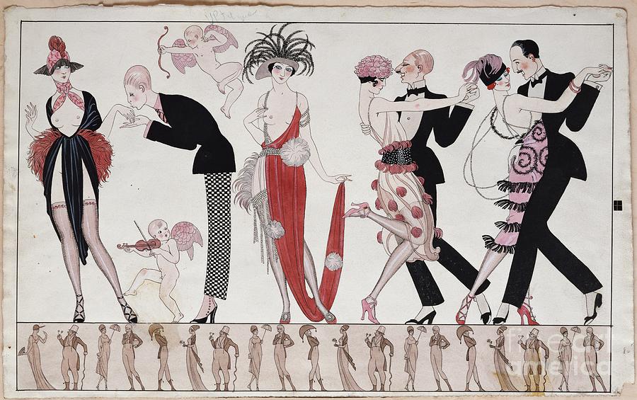Music Painting - The Tango by Georges Barbier