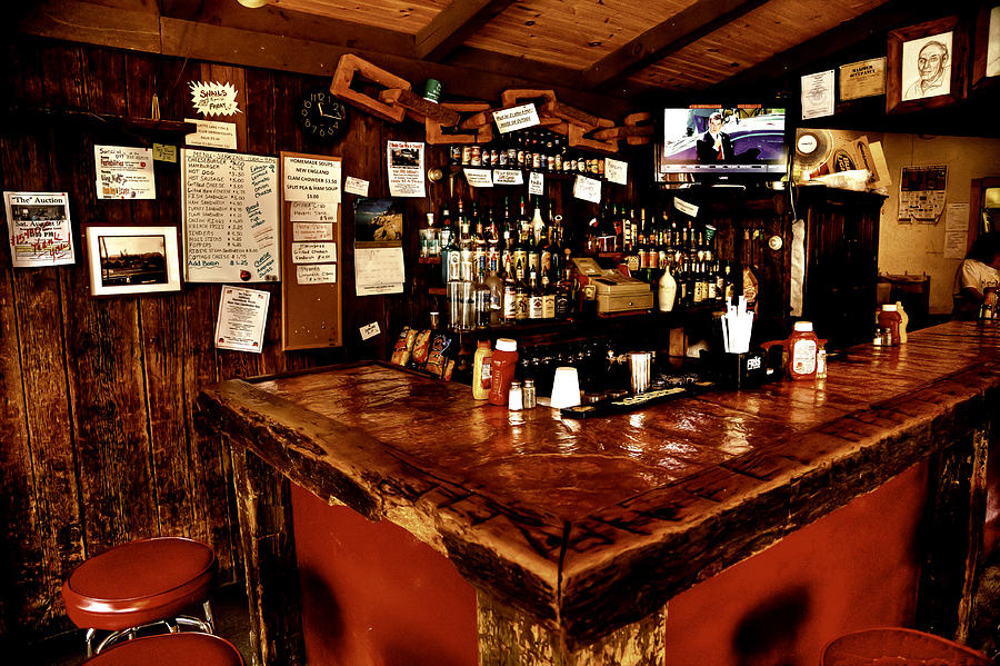 The tap Room in the Raquette Lake Hotel Photograph by David Patterson