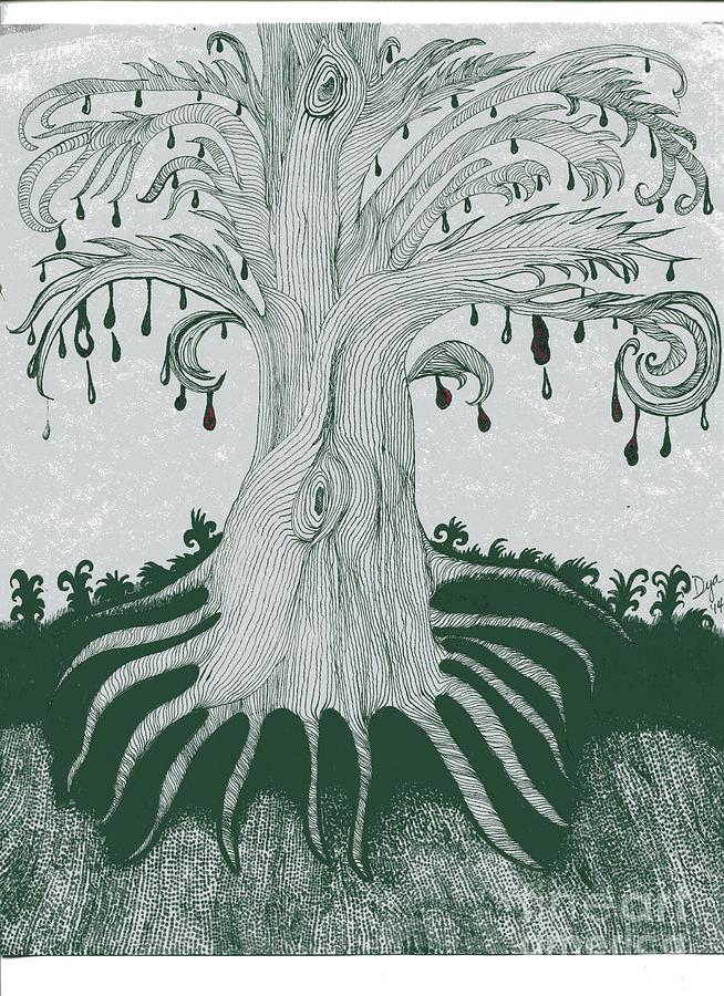 Tree Drawing - The Tearing Tree by Dyana Schoenstadt