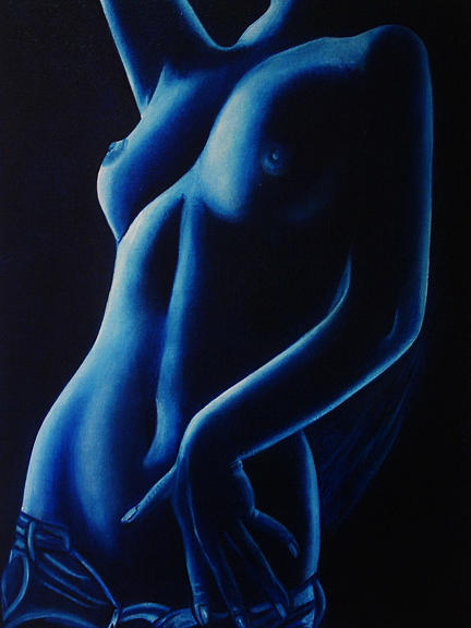 The Tease Nude Oil Painting by k Madison Moore Painting by K Madison Moore....
