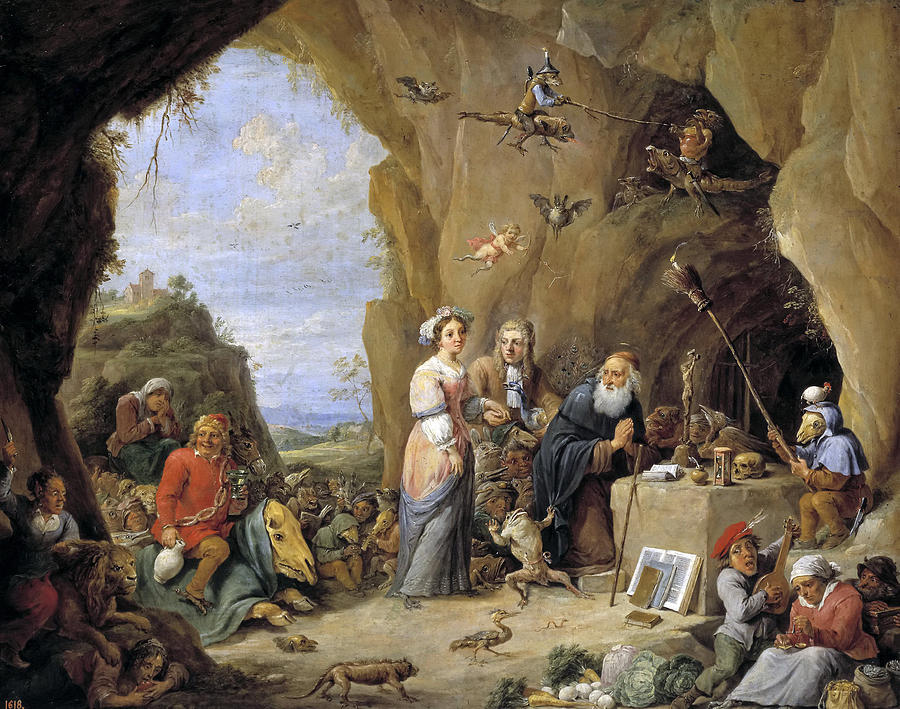 Bird Painting - The Temptation of St. Anthony by David Teniers the Younger