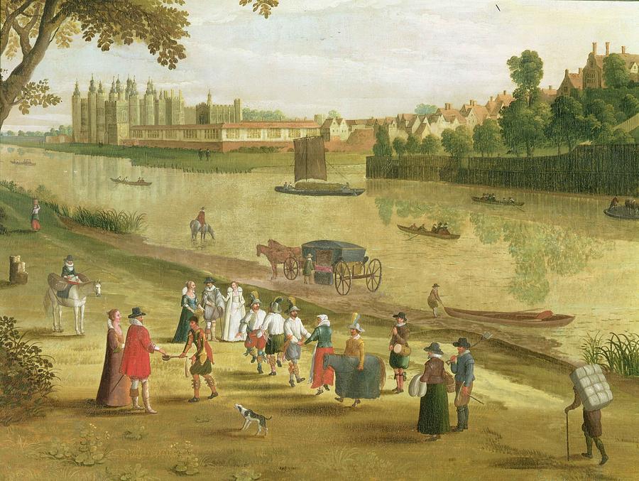 Music Painting - The Thames At Richmond, With The Old by Flemish School
