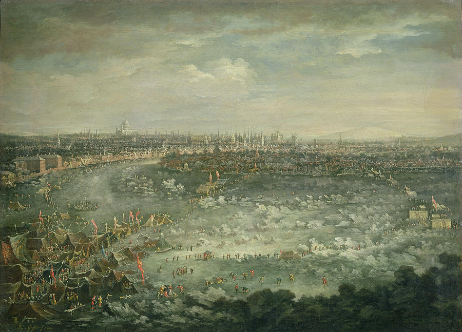 The Thames During The Great Frost Of 1739 Oil On Canvas Photograph by Jan Griffier