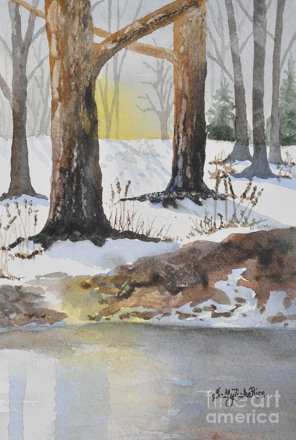 Winter Painting - The Thaw by Sally Tiska Rice