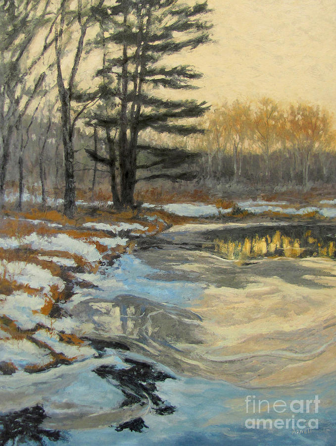 The Thawing Pond - Hudson Valley Painting by Gregory Arnett