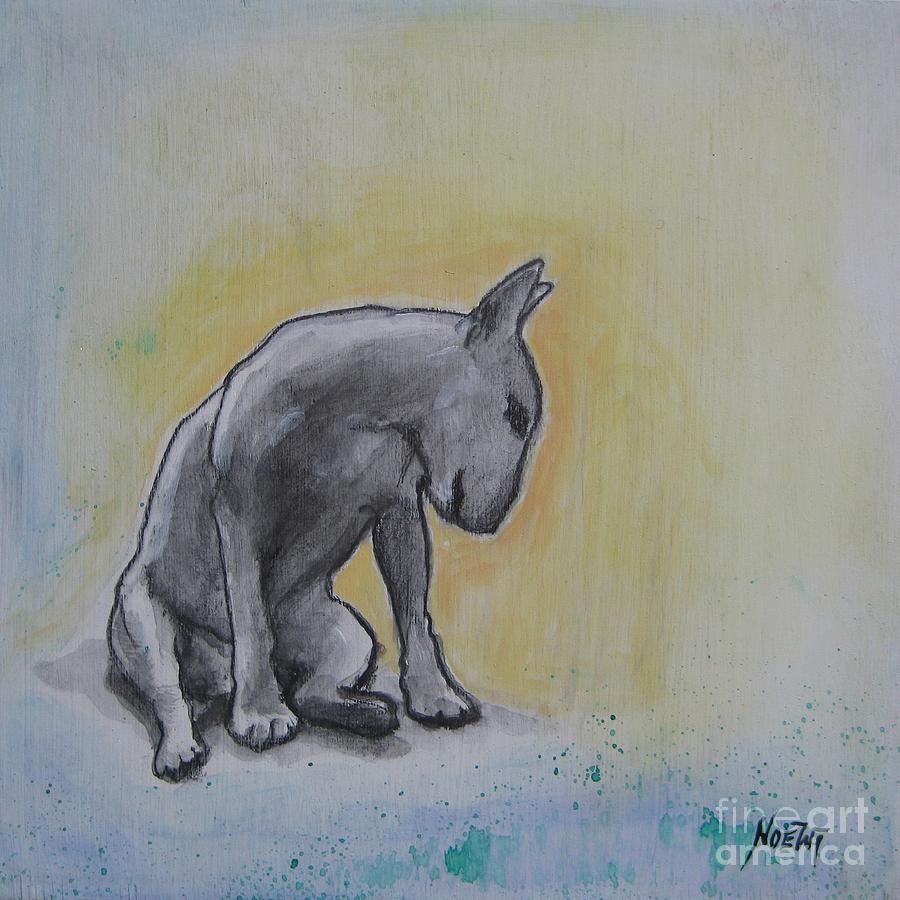 Dog Painting - The Thinker by Jindra Noewi