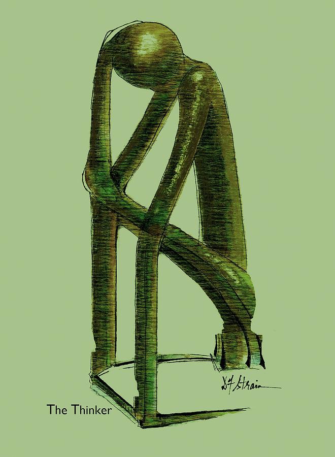 The Thinker   Number 10 Painting by Diane Strain