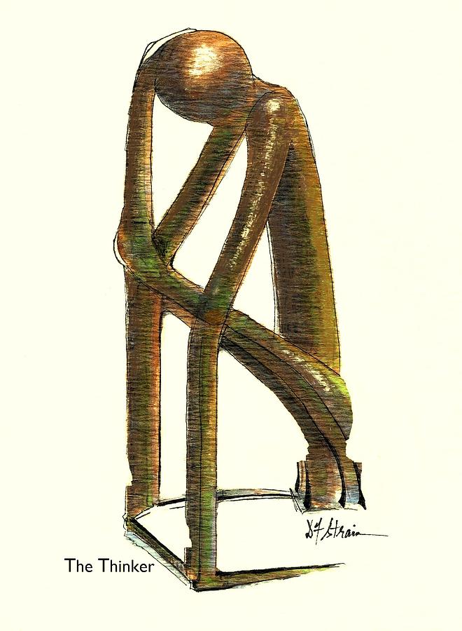 The Thinker  Number 11 Painting by Diane Strain