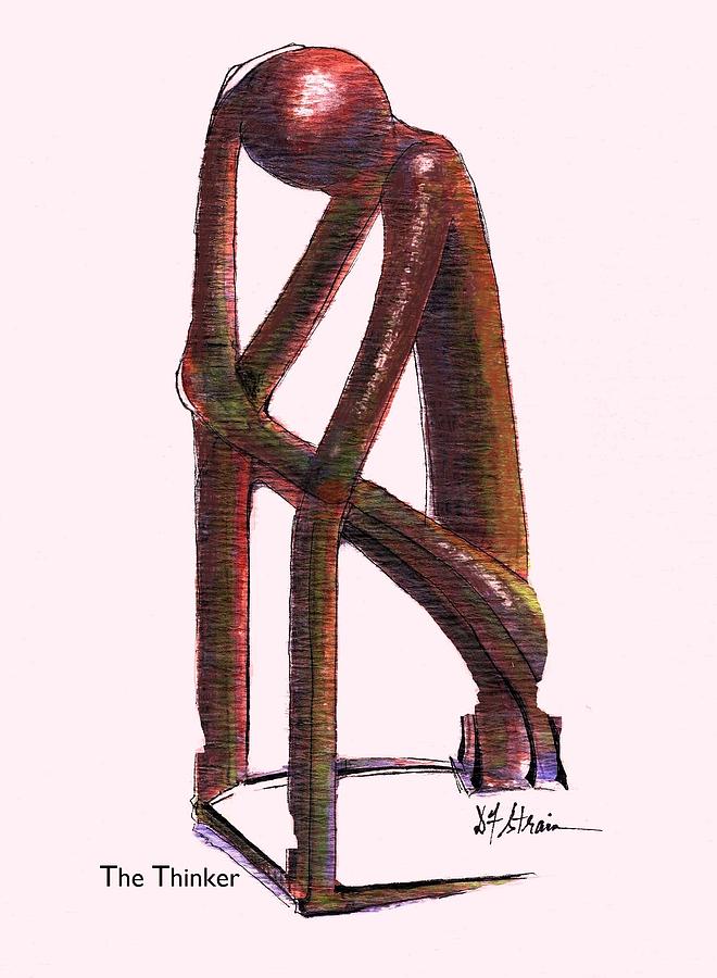 The Thinker   Number 17 Painting by Diane Strain