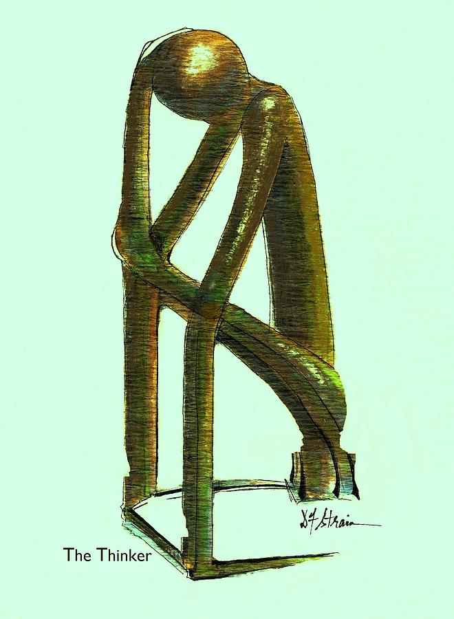 The Thinker  Number 2 Painting by Diane Strain