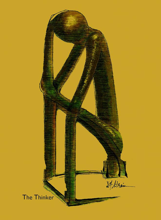 The Thinker   Number 4 Painting by Diane Strain