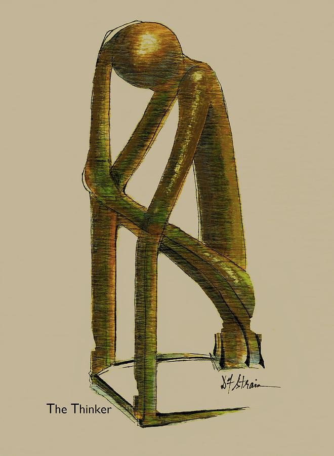 The Thinker   Number 7 Painting by Diane Strain