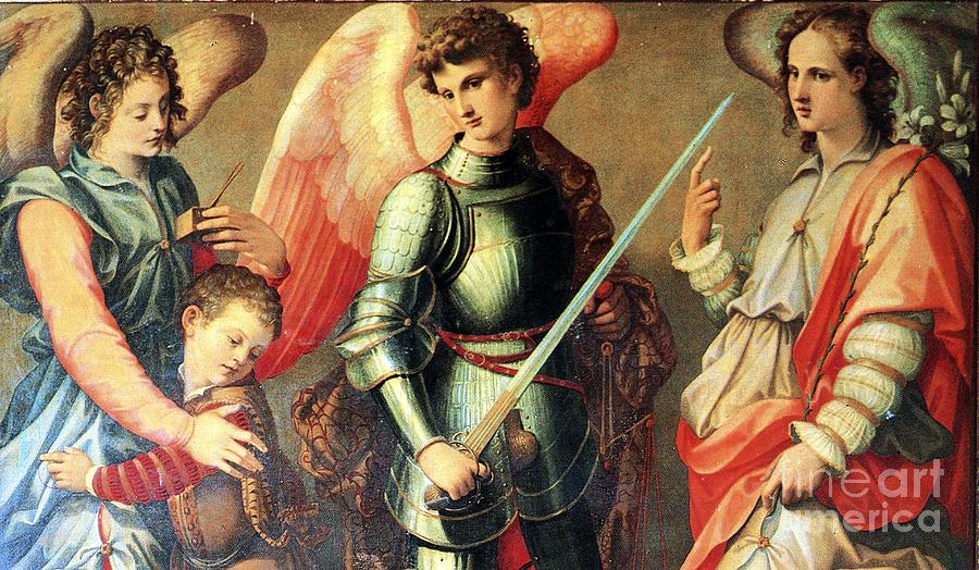 The Three Archangel Painting by Matteo TOTARO