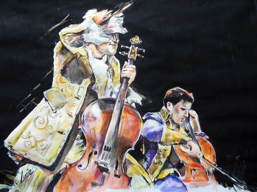 The Two Cellos Painting by Lucia Hoogervorst