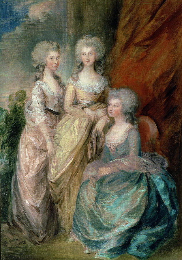 Portrait Painting - The Three Eldest Daughters Of George by Thomas Gainsborough