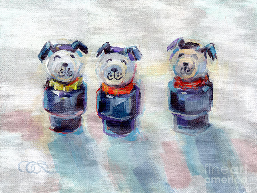 Black And White Painting - The Three Musketeers by Kimberly Santini