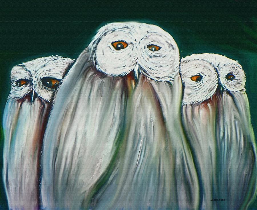 The Three Owls Painting by Lenore Senior