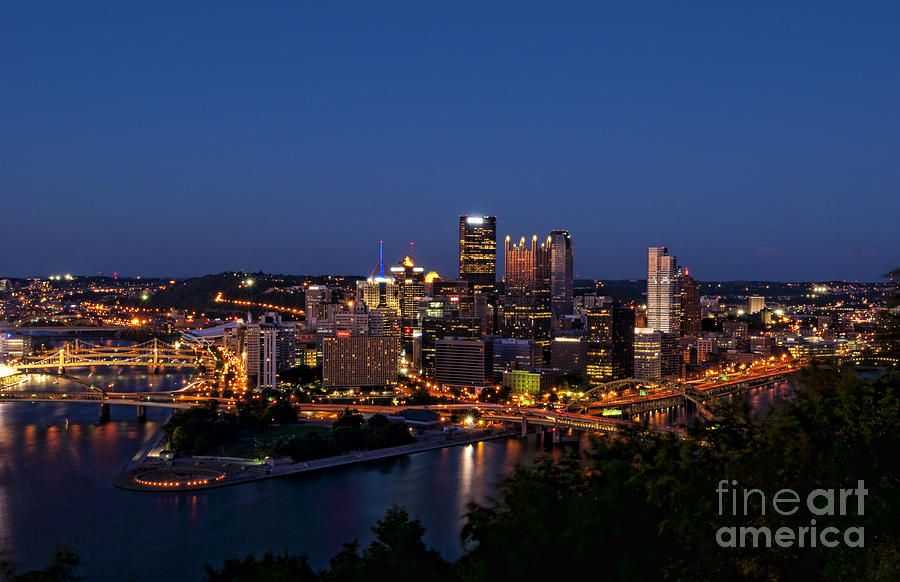 The Three Rivers And Pittsburgh, Pa Photograph by Bill Bachmann