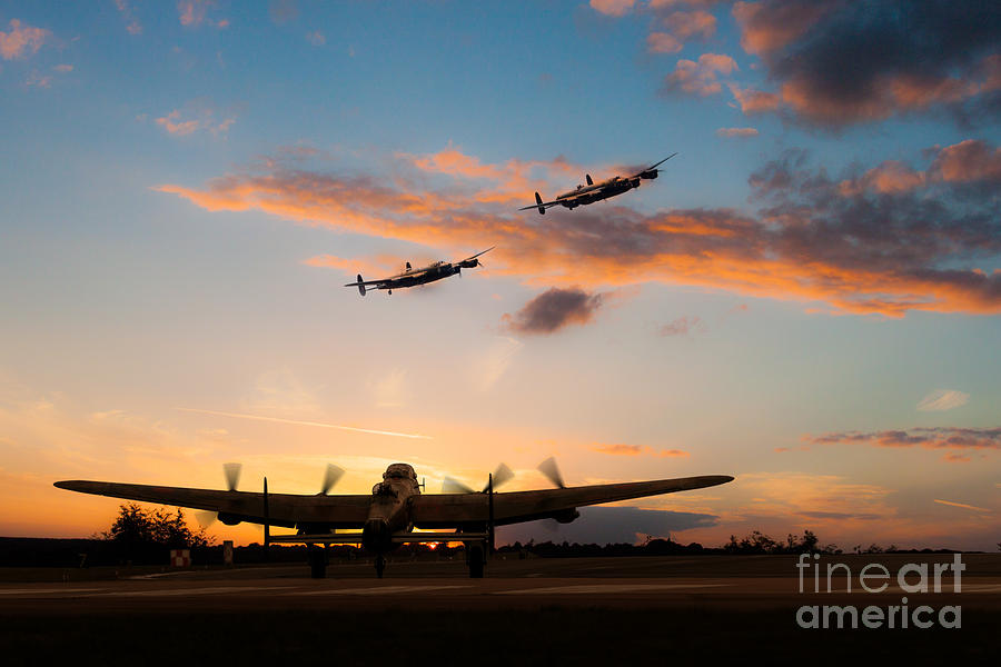 Avro Lancaster Digital Art - The Three Sisters  by Airpower Art