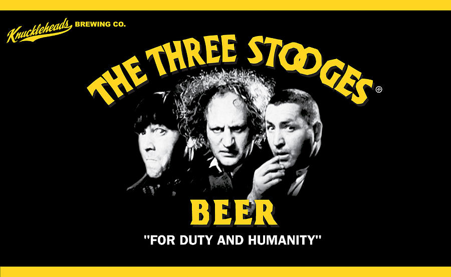 Vintage Digital Art - The Three Stooges Beer by Official Three Stooges