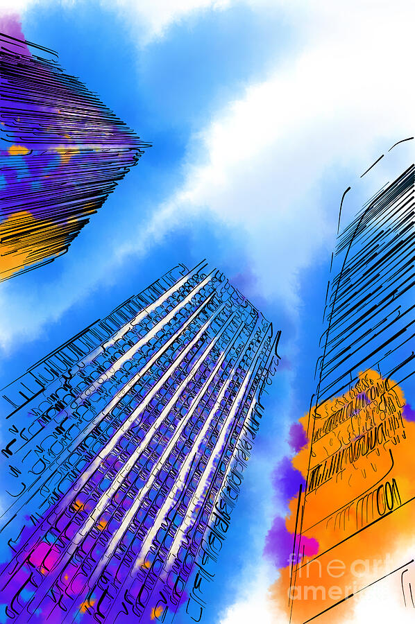 Sketched Towers Digital Art by Kirt Tisdale