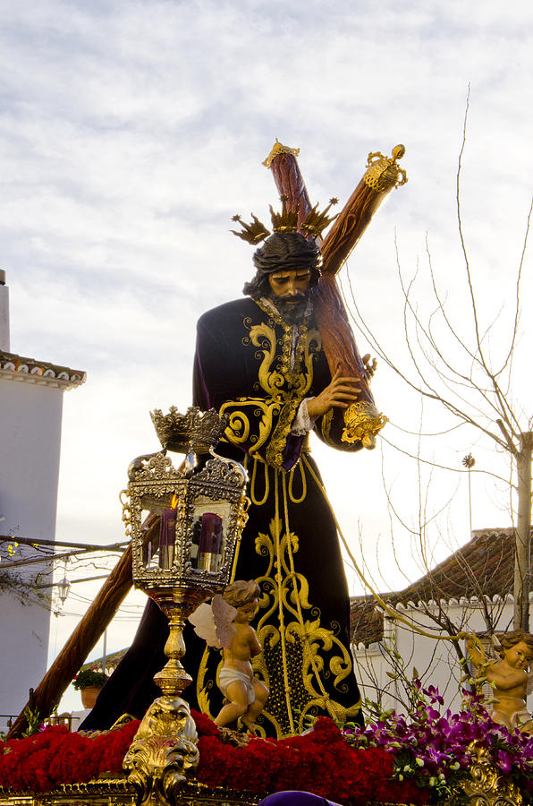 The Throne of Christ during Holy week procession in Spain Photograph by Perry Van Munster