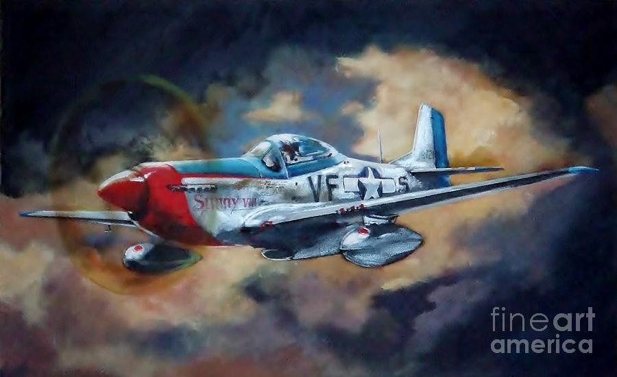 The Thunder of the Mustang Painting by Terence R Rogers
