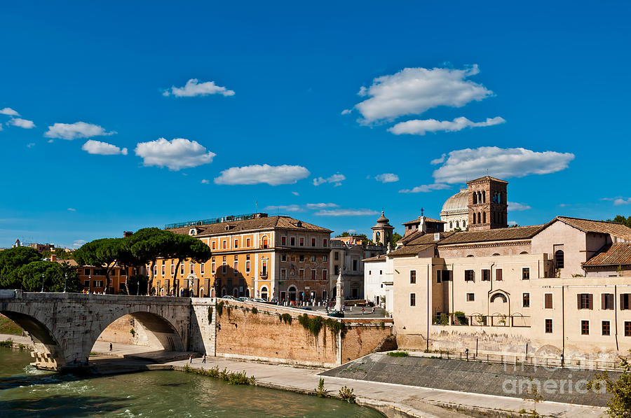 Architecture Photograph - The Tiber Island in Rome by Luis Alvarenga