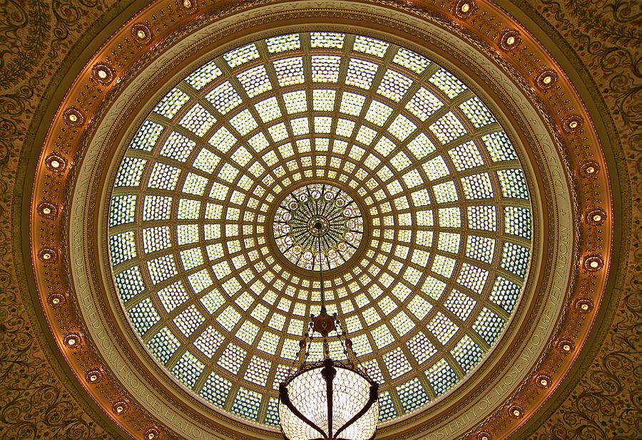 The Tiffany Dome at The Chicago Cultural Center Photograph by John Babis