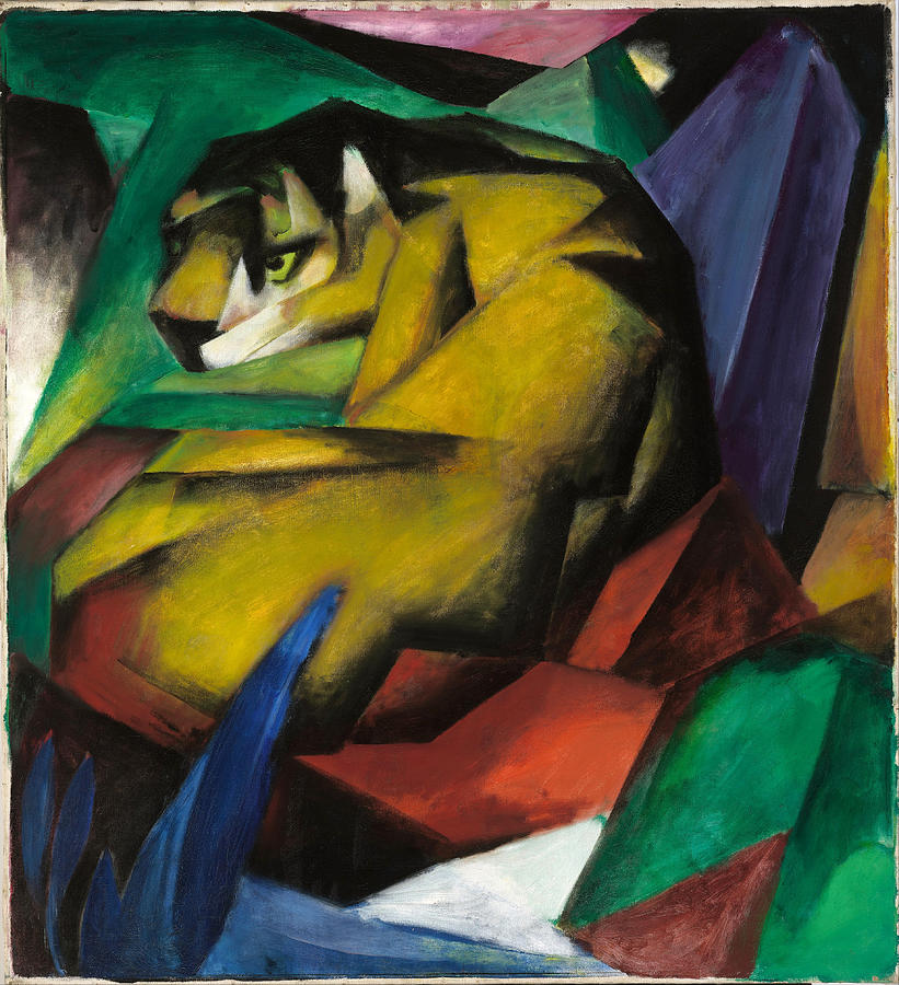 Franz Marc Painting - The Tiger by Franz Marc