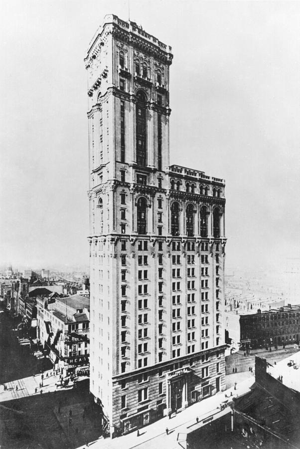 Architecture Photograph - The Times Building, New York, C.1900 Bw Photo by American Photographer