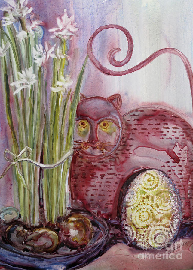 The Tin Cat Painting by Louise Peardon