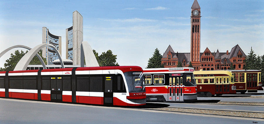 The Toronto Streetcar 100 Years Painting by Kenneth M Kirsch