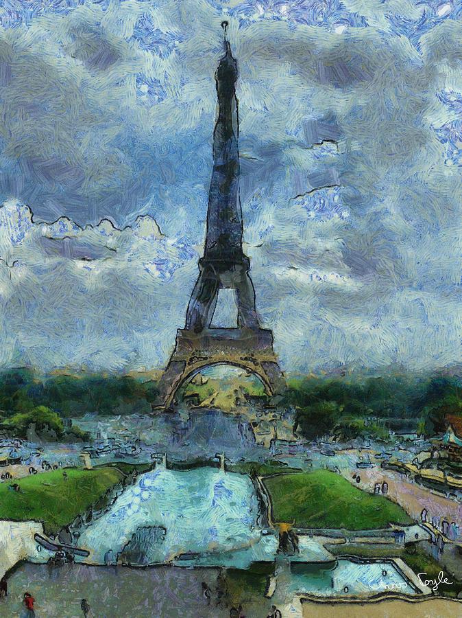 Paris Digital Art - The Tower by Chris Coyle