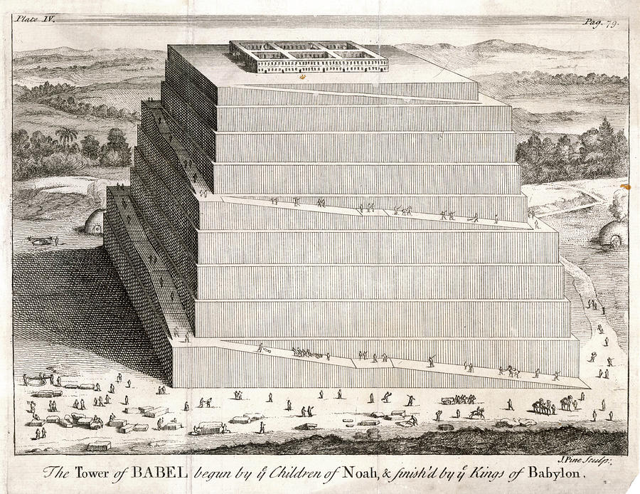 'the Tower Of Babel, Begun By Ye Drawing by Mary Evans Picture Library ...