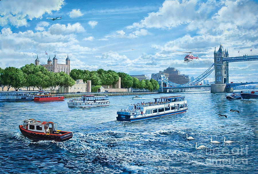 Boat Digital Art - The Tower of London by MGL Meiklejohn Graphics Licensing