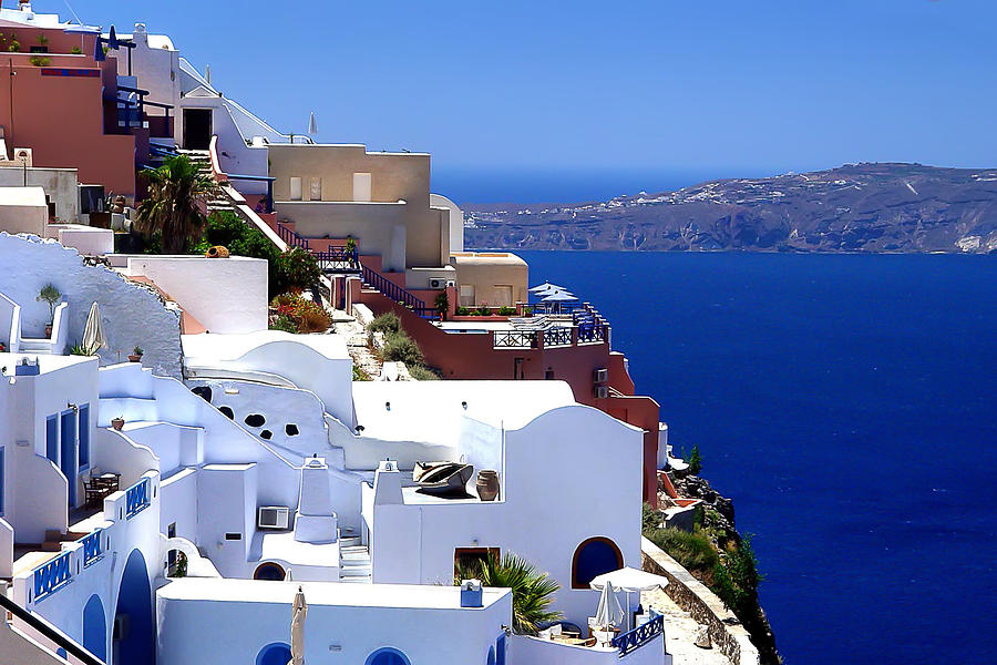 The Town of Oia in Santorini Photograph by Mitchell R Grosky