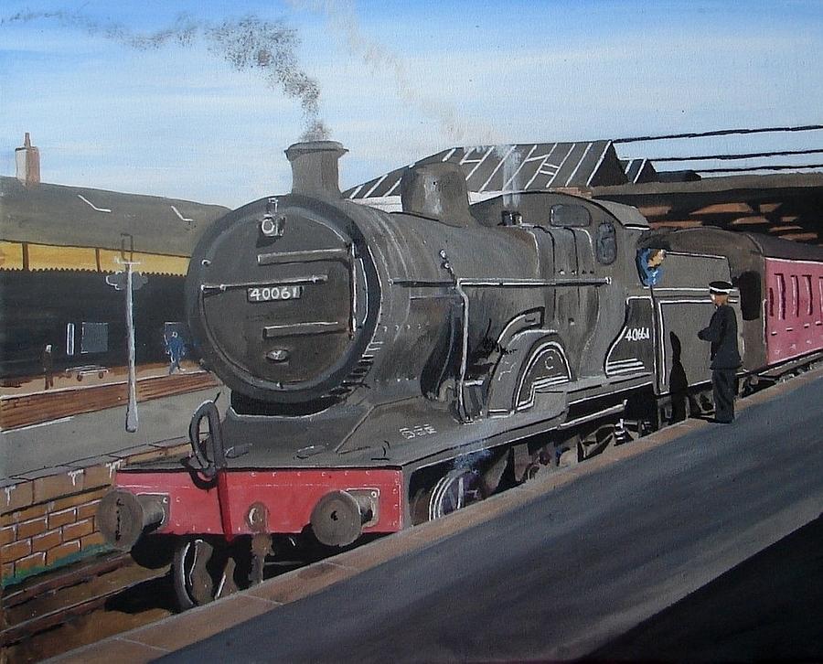 The train now standing Painting by Harold Hopkinson