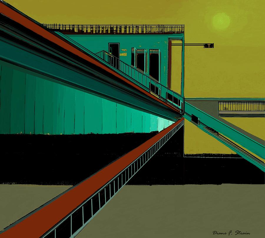 Primary Colors Painting - The Train Station   Number 6 by Diane Strain