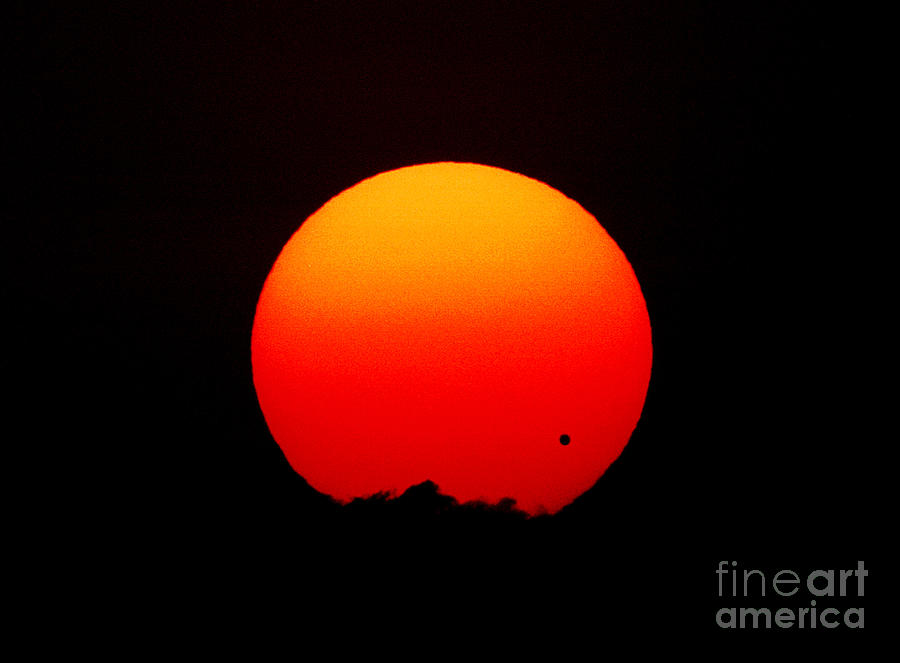 Planet Photograph - The Transit Of Venus At Sunrise by Chris Cook