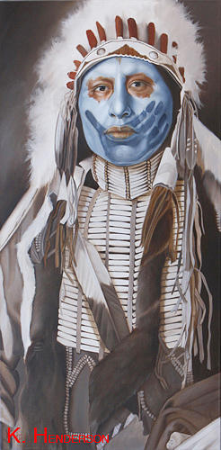 American Indian Painting - The Traveler by K Henderson by K Henderson