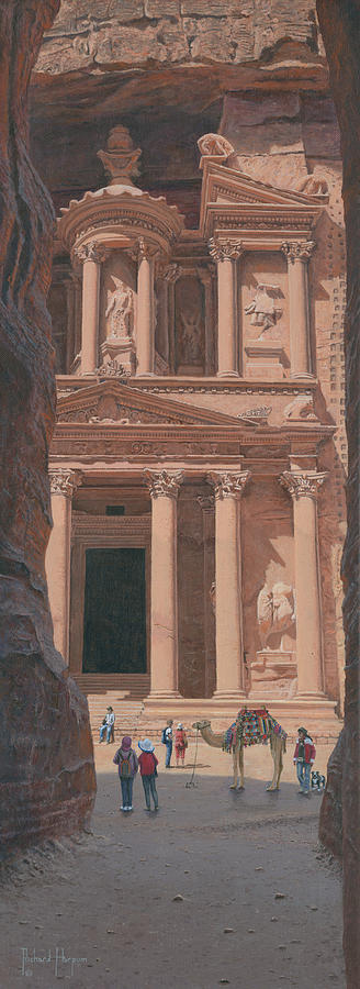 The Treasury Petra Jordan Painting by Richard Harpum