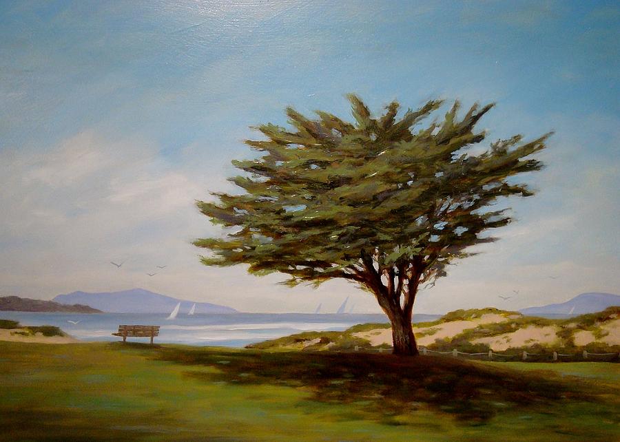 Landscape Painting - The Tree At Marina Park #2 by Tina Obrien