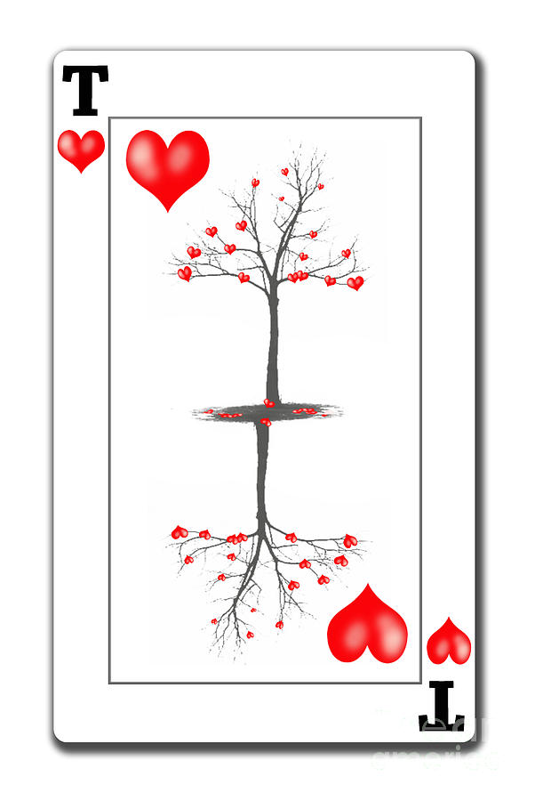 The Tree of Hearts playing card Digital Art by Roger Lighterness