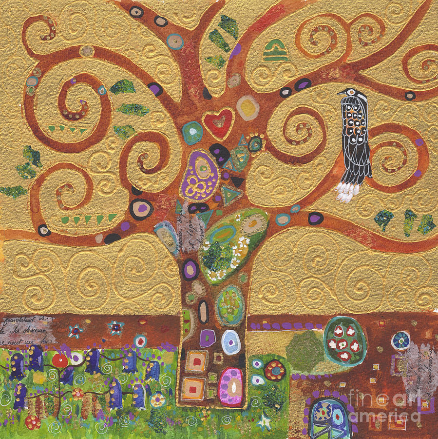 Gustav Klimt Painting - The Tree of Life after Klimt by Kate Bedell