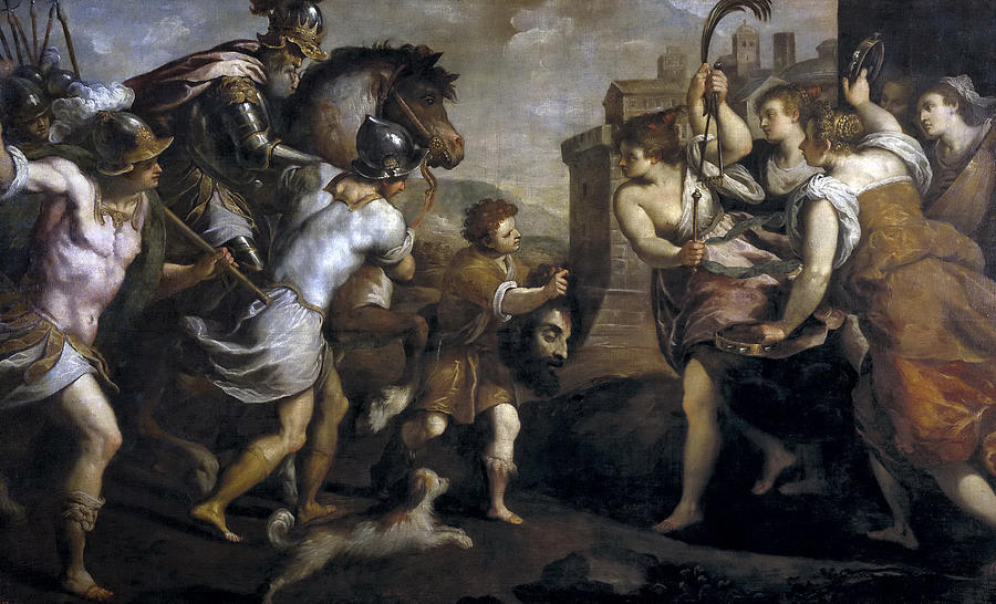 The Triumph of David Painting by Palma il Giovane