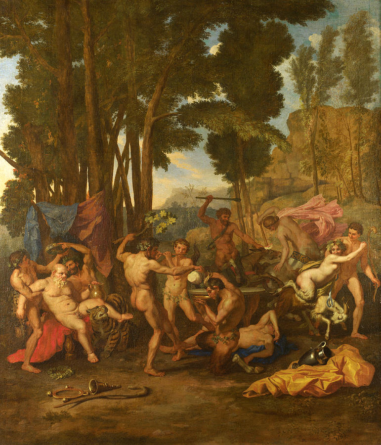 The Triumph of Silenus Painting by After Nicolas Poussin