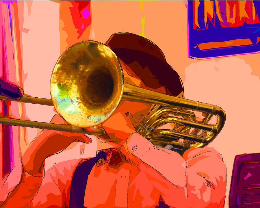 The trombonist Photograph by C H Apperson