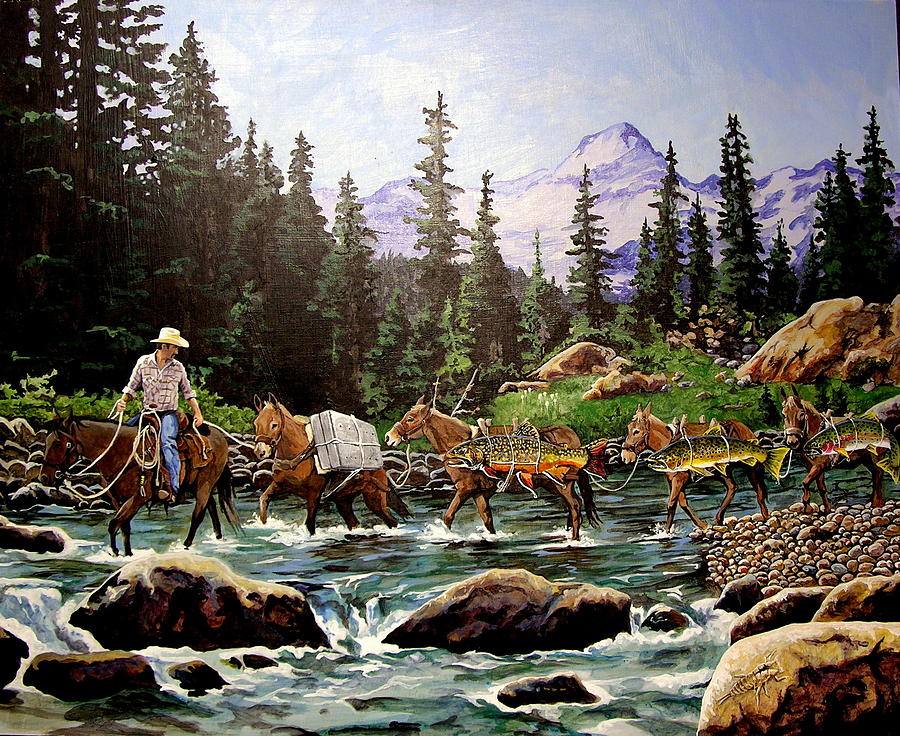 the Troutfitter Painting by Tim  Joyner